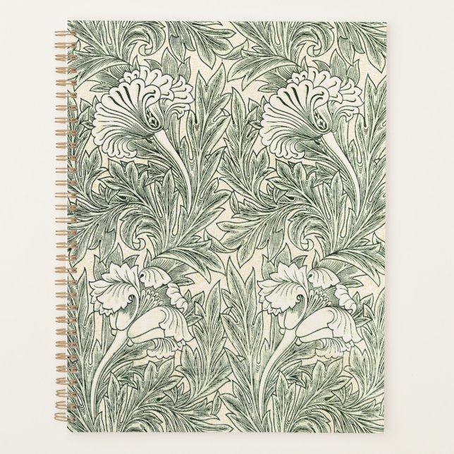 Agenda Papel de Parede Tulipa Clássico Verde de William M (Frente)