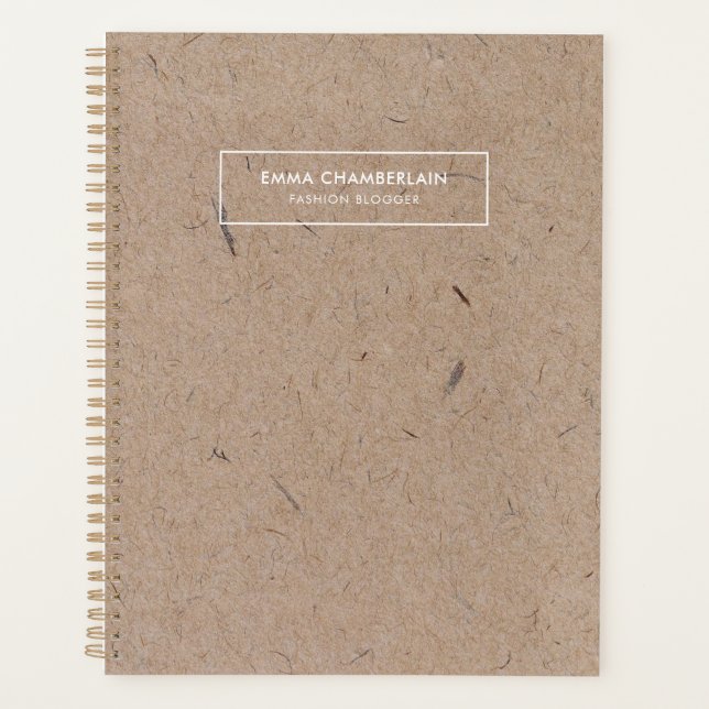 Agenda Papel Kraft Russo Moderno Minimalista (Frente)