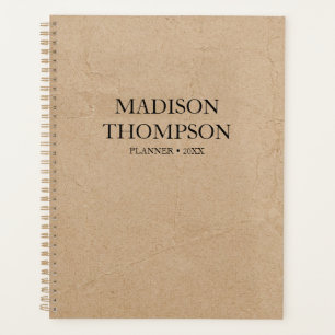 Agenda Papel Rustic Kraft Brown Simples Profissional