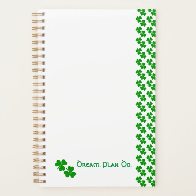 Agenda Papelaria Trevos de Shamrock (Frente)