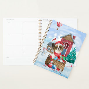 Agenda Papillon Cão Na Neve Casa De Cachorro De Natal