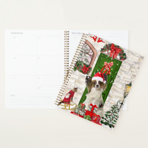 Agenda Papillon Dog Christmas