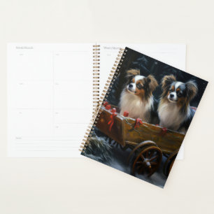 Agenda Papillon Trenó Nevado Decoração de Natal 