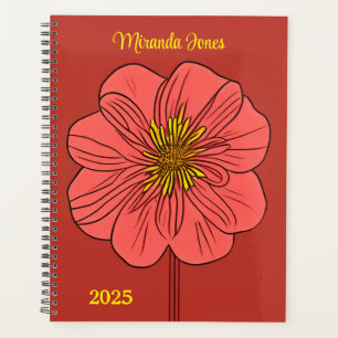 Agenda Papoila Vermelha Estilizada Personalizada