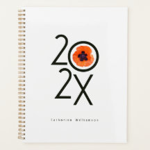 Papoula Laranja Vermelha Minimalista Personalizada