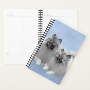 Agenda Par de Keeshond Pintura Original de Kees Arte Anim
