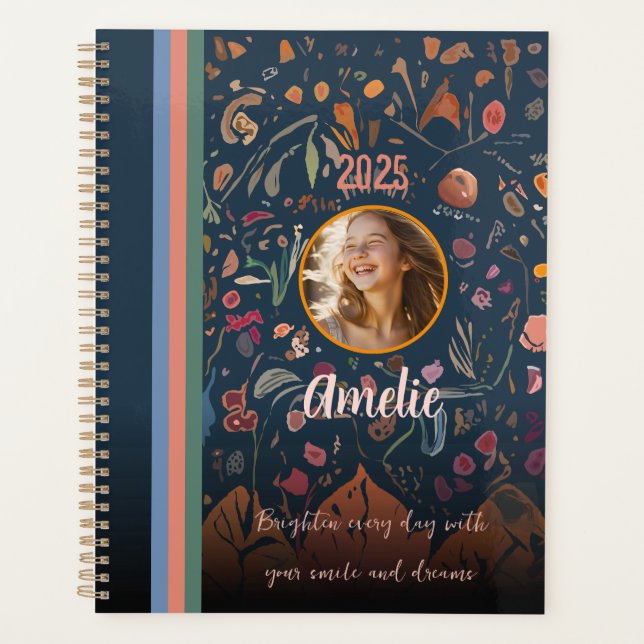 Agenda Para Filhas, Abstrato Floral Design (Frente)