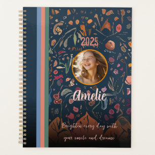 Agenda Para Filhas, Design Floral Abstrato Foto