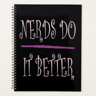 Agenda para Nerd pretos com texto de rico