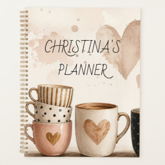 Agenda Para o Amante do Café Nome Personalizado