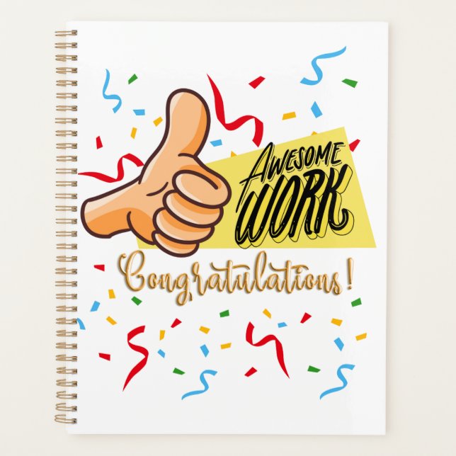Agenda parabéns de trabalho awsome (Frente)