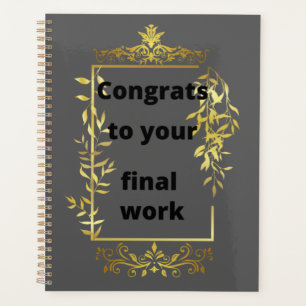 Agenda Parabéns pelo seu trabalho final