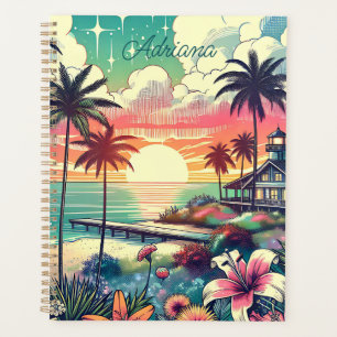 Agenda Paraíso Rosa e Turquesa   Arte de Praia