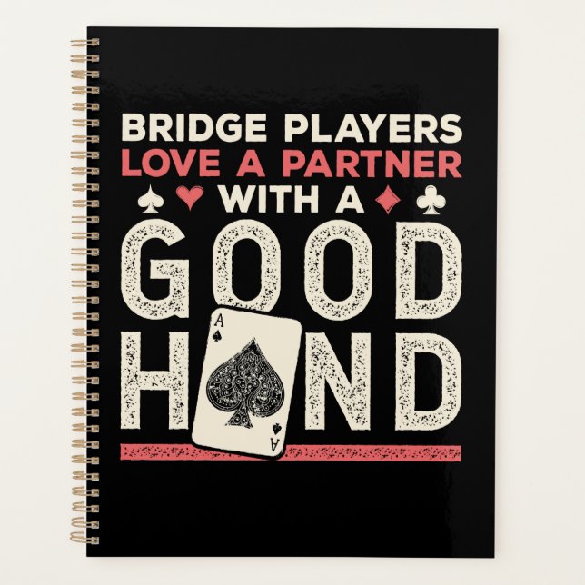 Agenda Parceiro de Piada do Bridge Player em Boa Mão (Frente)