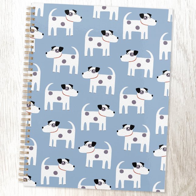 Agenda Parson Jack Russell Terrier Dog Padrão Azul (Jack Russell Parson Terrier dog pattern planner)