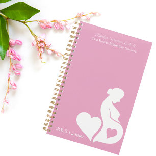 Agenda Parteira Doula ou OBGYN Belo Rosa Personalizado 20