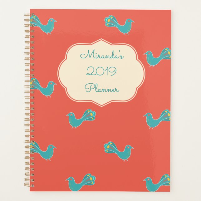 Agenda Pássaro Azul Personalizável (Frente)