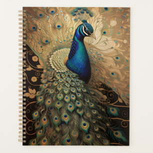 Agenda Pássaro Peacock Ouro Elegante