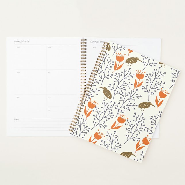 Agenda Pássaro Planner Espiral de Plantas (Criador carregado)