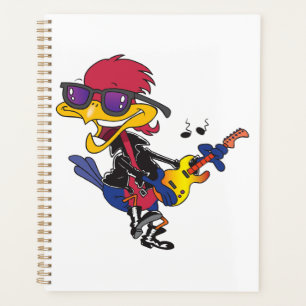 Agenda Pássaro Roadrunner Rockstar Tocando Violão