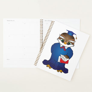 Agenda Pássaro Scholar Cute para Graduação de Wise Owl