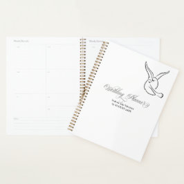 Agenda Pássaros do Amor Casamento Caligrafia Elegante