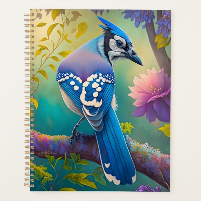 Agenda Pássaros Fantasia Gaio Azul (Frente)