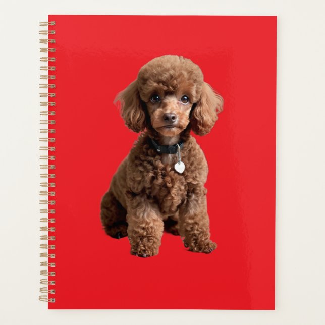 Agenda  Pasta de Cachorro de Xícara Fofa Vermelha (Frente)