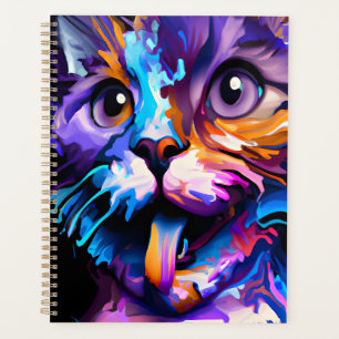 AGENDA PASTEL ABSTRATO FUNNY CAT
