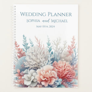 Agenda Pastel Coral Reef-Beach Wedding Planner