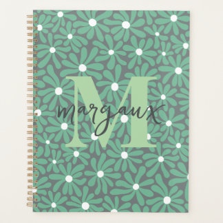 Agenda Pastel Daisies Monograma Personalizado Floral