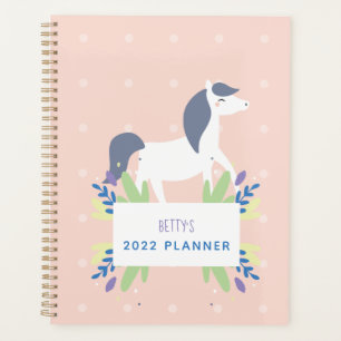 Agenda Pastel do trevo do cavalo Floral Moderno Personali