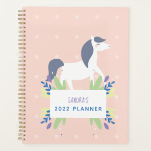 Agenda Pastel do trevo do cavalo Floral Moderno Personali