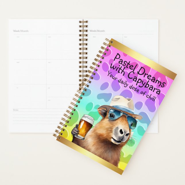 Agenda Pastel Dreams with Capybara: Your Daily Dose  (Exibição)