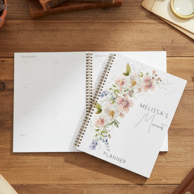 Agenda Pastel Feminine Watercolor Floral Modern (Criador carregado)