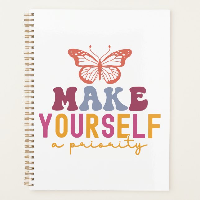 Agenda Pastel "Make Yourself a Priority" Self Care (Frente)