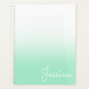 Agenda Pastel Mint e Branco Ombre