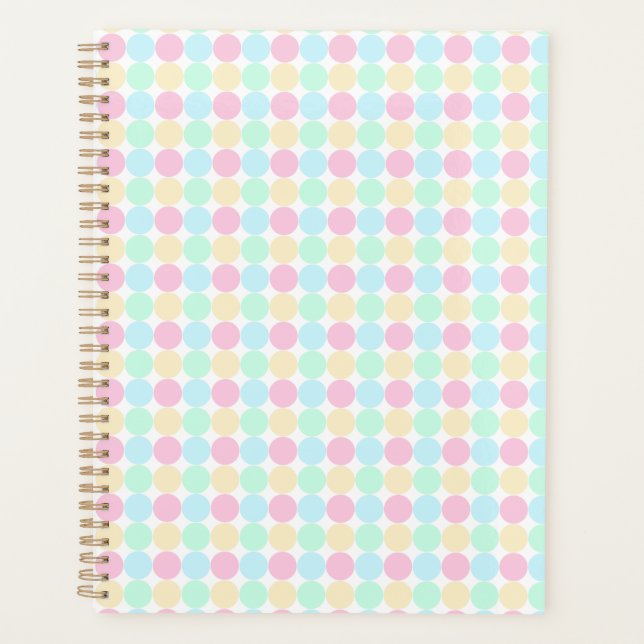 Agenda Pastel Polka Dot Hardcover Spiral Planner (Frente)