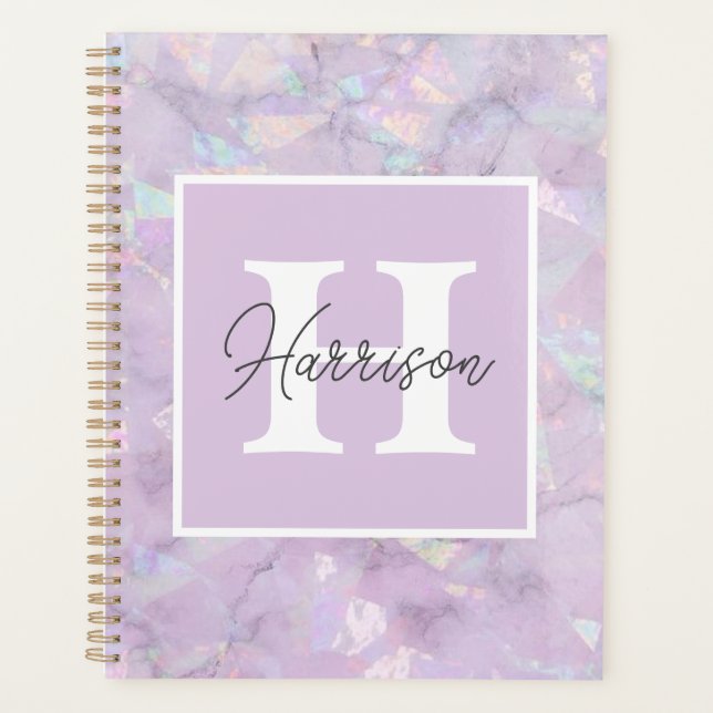 Agenda Pastel Purple Crystal Geode Monographic (Frente)