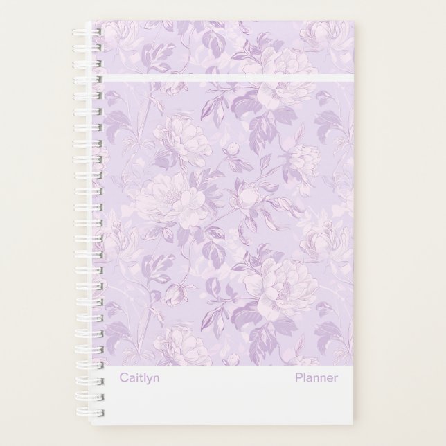 Agenda Pastel Purple Floral Small Planner (Frente)