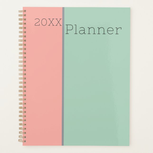 Agenda Pastel Soft Peach e Jungle Mist Verde (Frente)