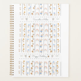 Agenda Pastel White Animal Themed Sequential Lions Rabbit
