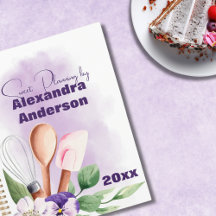 Pastelaria Pastelaria Utensílios Púrpura Aquarela