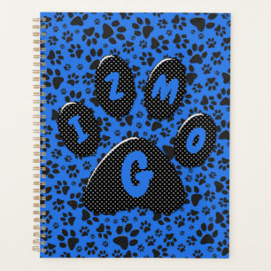 Agenda Patas de Cachorro Preto e Branco com Bolinhas em a