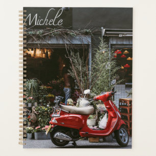 Agenda Patinete do motor vermelho Vintage