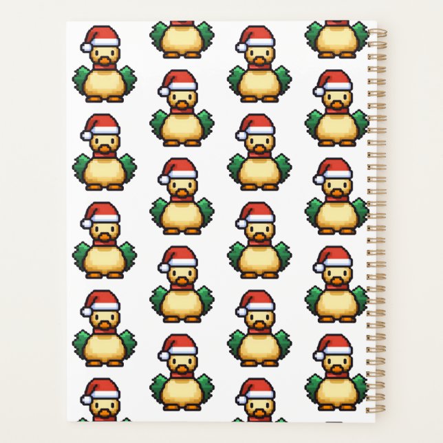 Agenda Pato de Natal bonito em Santa Chapéu Pixel (Verso)