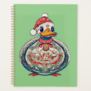 Agenda Pato do Folclore de Natal Vestindo um Chapéu de Pa