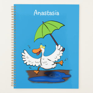 Agenda Pato engraçado com desenho animado de dança de gua