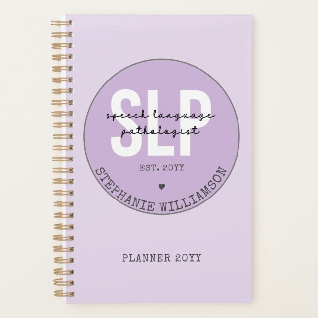 Agenda Patologista de Fala do SLP Personalizado (Frente)