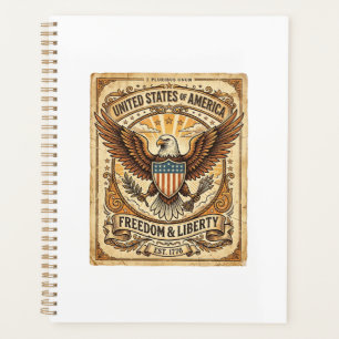Agenda Pátrio Águia Careca Vintage Desgastado